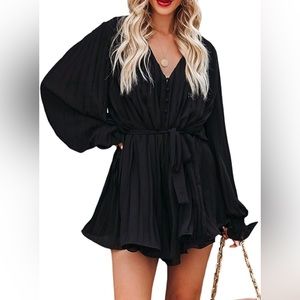 VICI Pleated Romper Black- Large